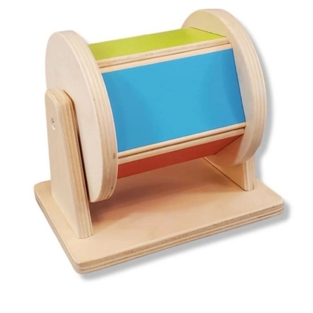 Lovevery Wooden Color Drum Toy - Blue, Green, Orange